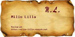 Milis Lilla névjegykártya